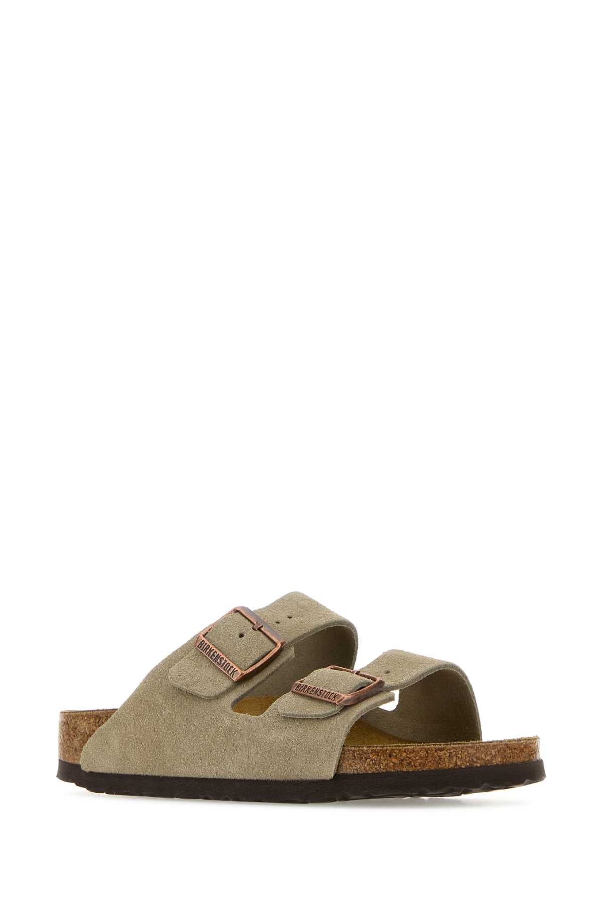 ARIZONA TAUPE, SUEDE LEATHER SLIPPERS