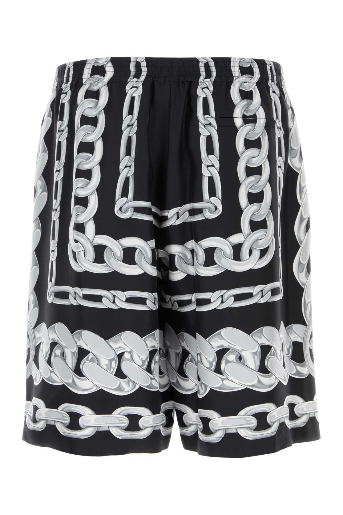 SHORTS MEDUSA CHAINS PRINT SILK TWILL SHORTS