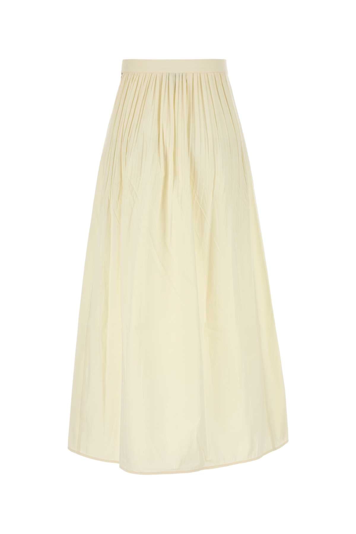 A-LINE MIDI SKIRT IN POPELINE PLISSE' SKIRTS