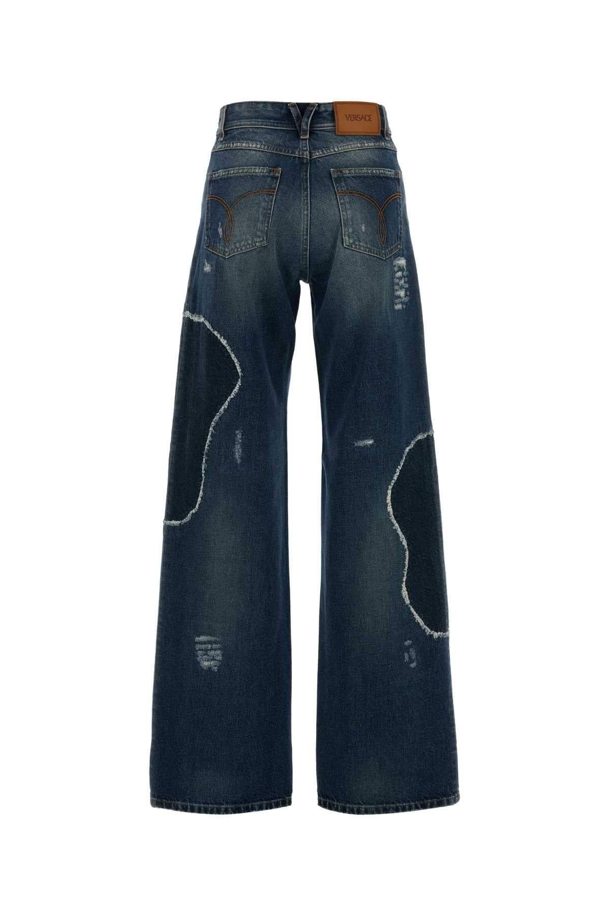 Versace Pant denim vintage strong wash with whiskers and p