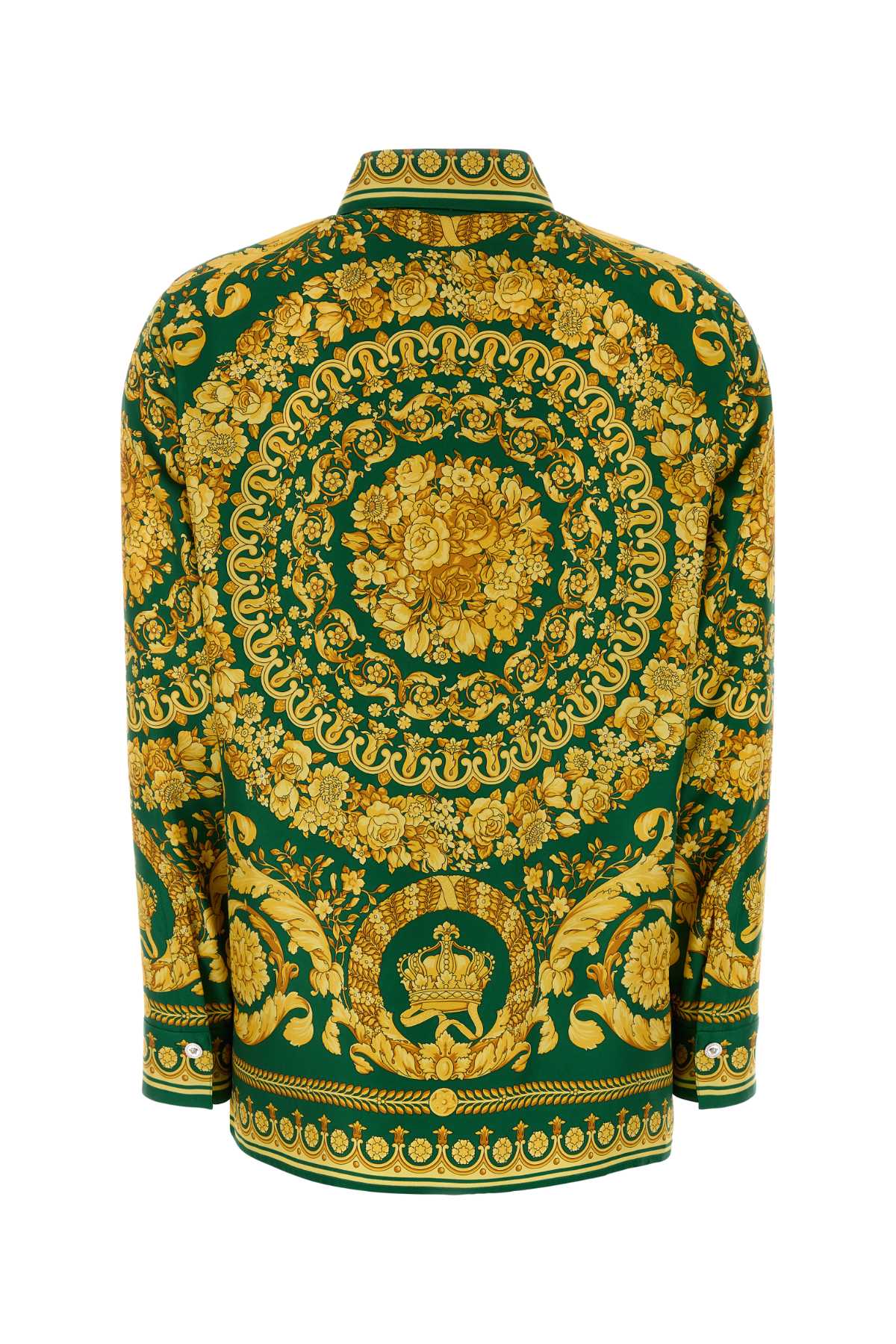 Versace Formal shirt twill silk fabric with baroque herita