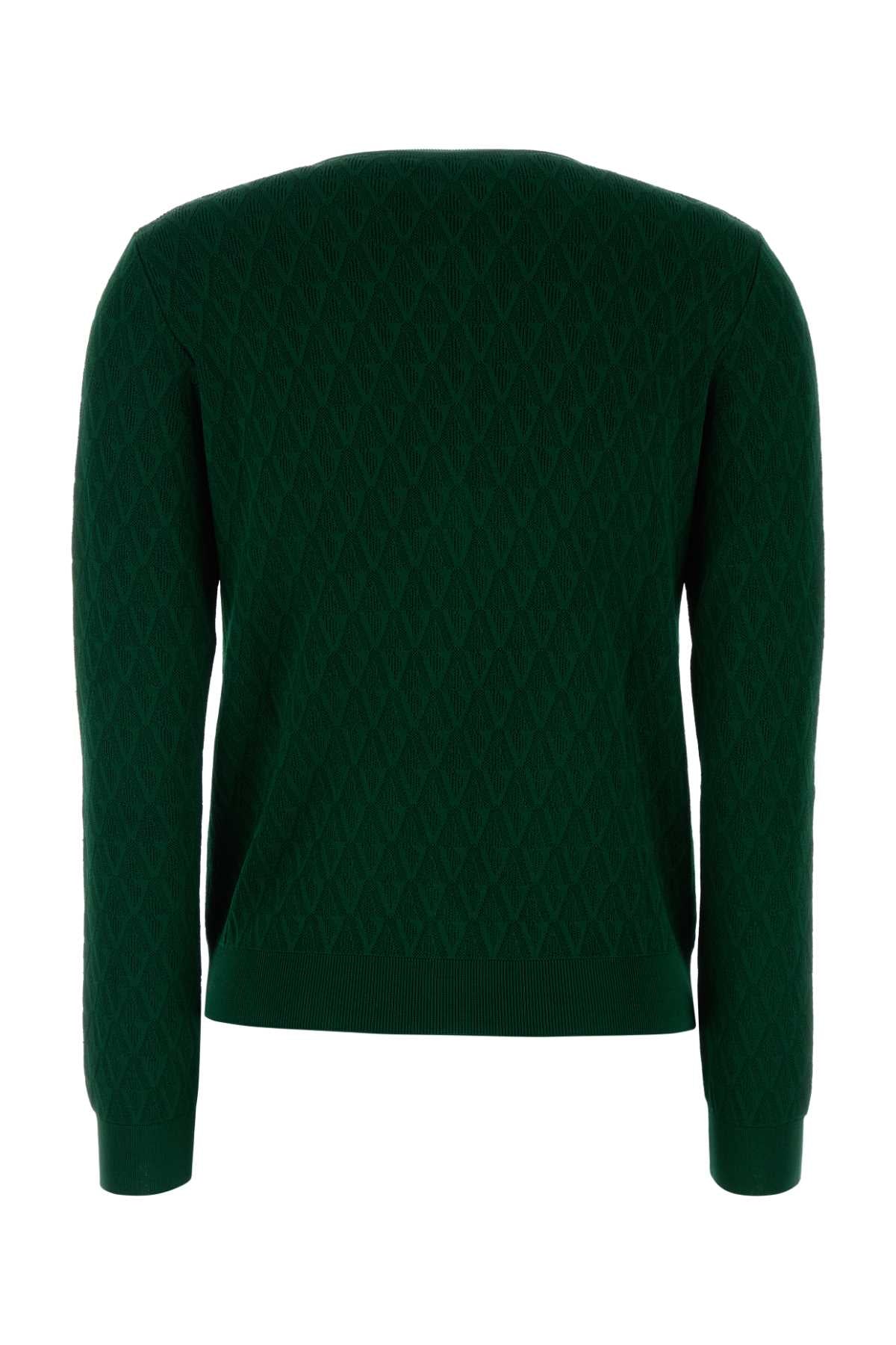 Versace Knit sweater textured "v" jacquard stretch viscose