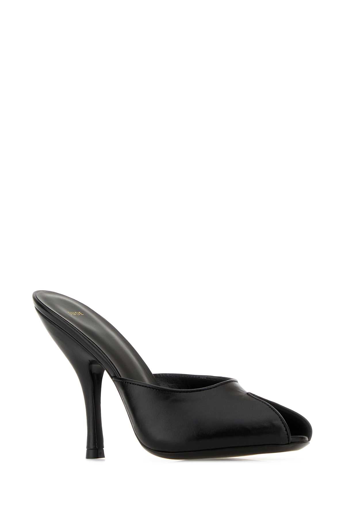 DATE MULE IN BLACK LEATHER PUMPS