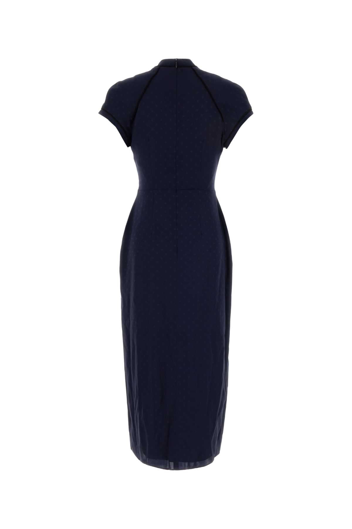 SILK JACQUARD DRESS WITH PIPING DETAILS DRESSES