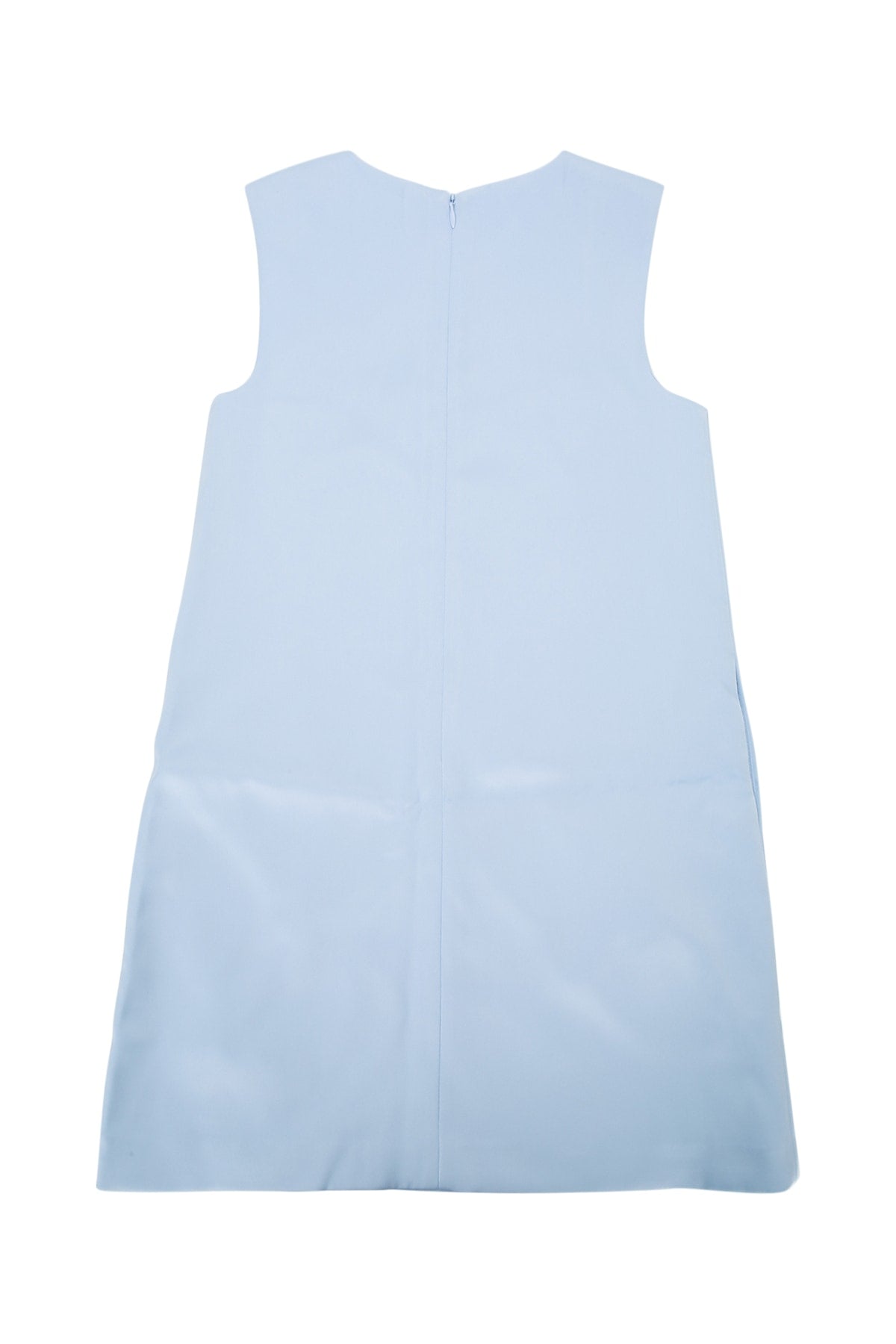BLUE BONDED SATIN 3D FLOWER DRESS DRESSES
