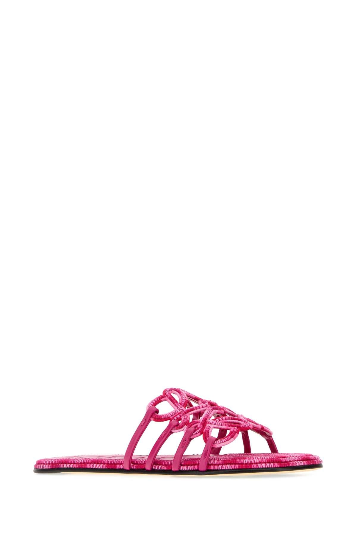 PETAL ANAGRAM SLIDE EMBOIDERY SLIPPERS