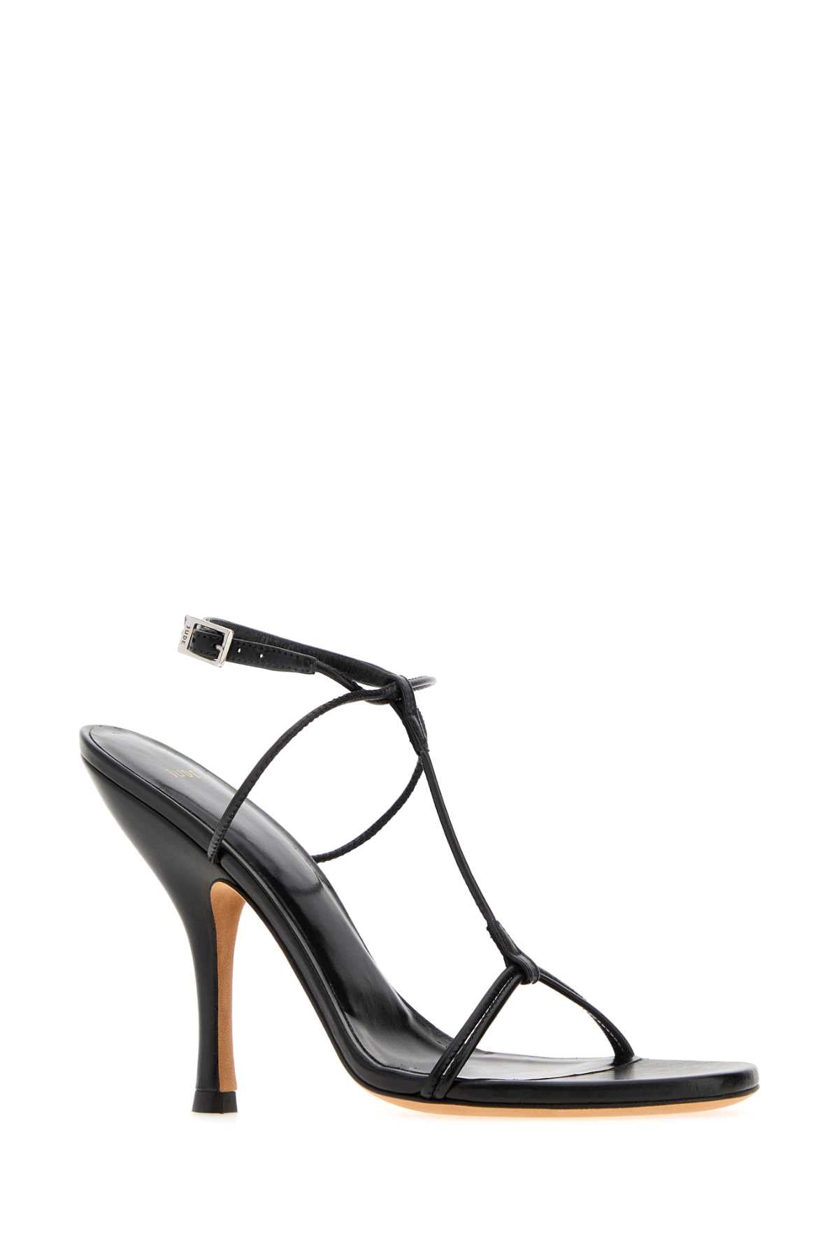 MIXER SANDAL IN BLACK CREASED LEATHER SANDALS