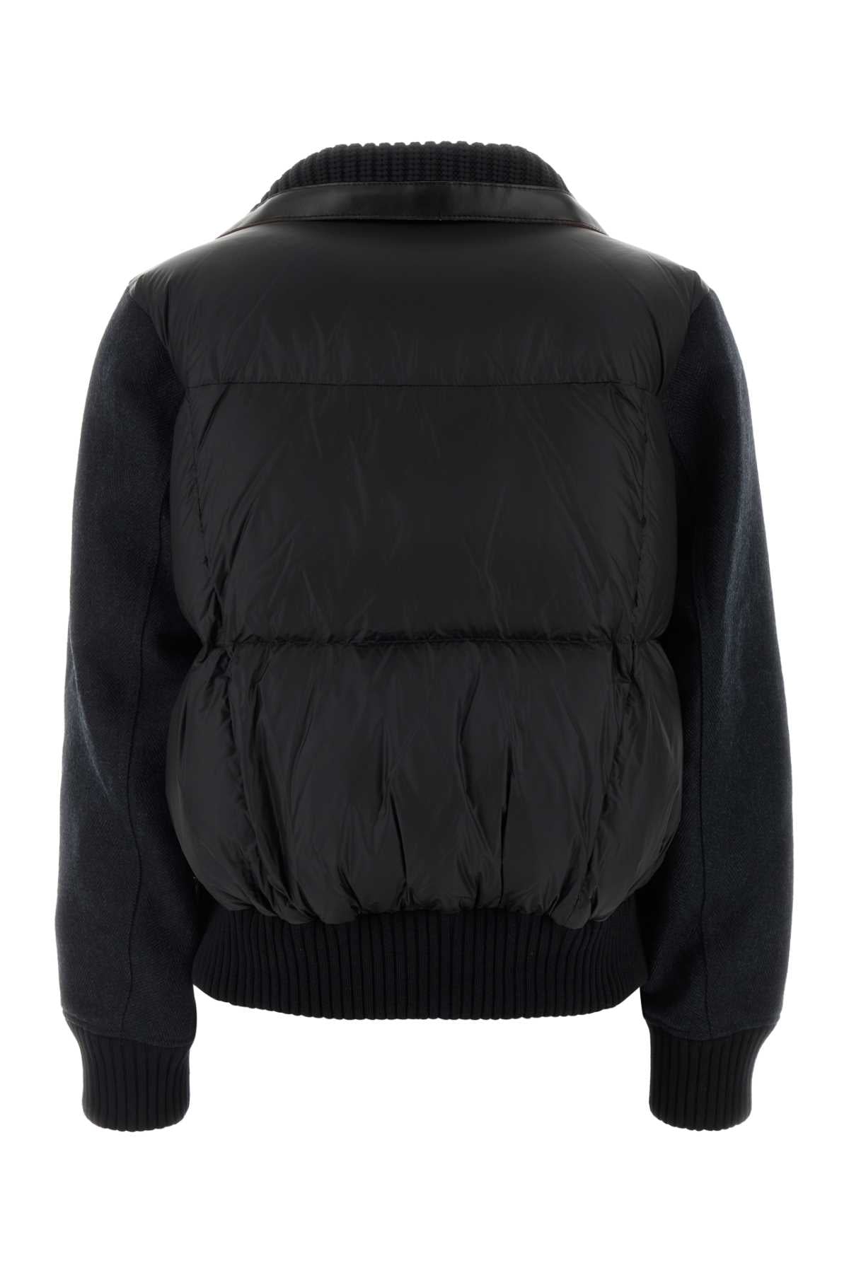 DOUBLE-FACED HERRINGBONE PUFFER BLOUSON DOWN JACKETS