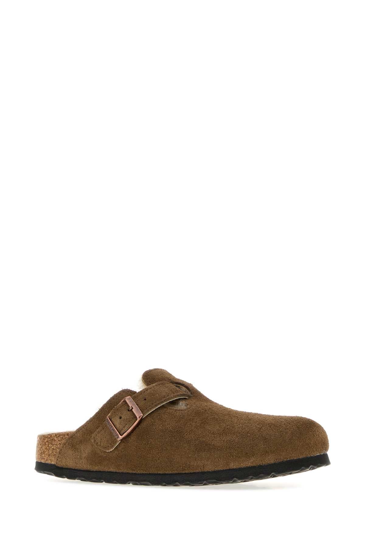 BOSTON SHEARLING DARK TEA SLIPPERS