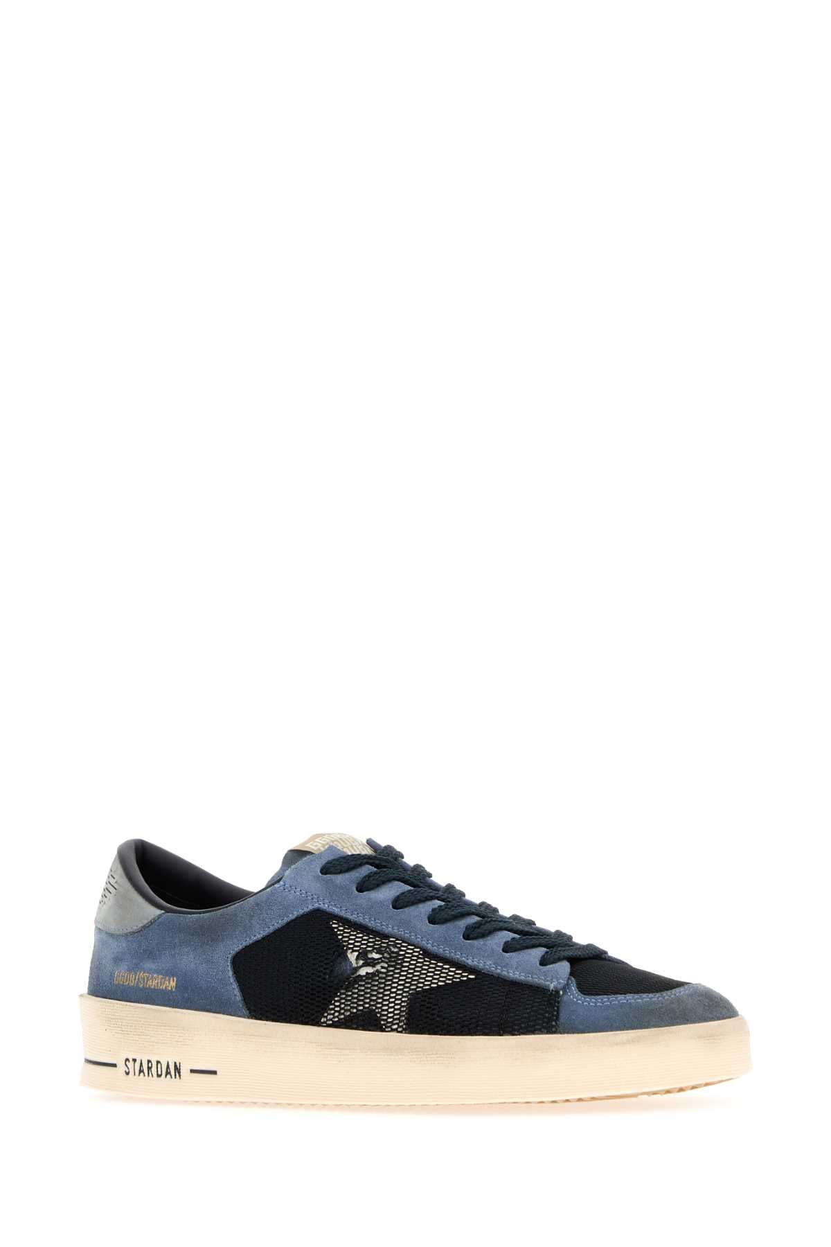 STARDAN NET AND SUEDE UPPER LEATHER STAR SNEAKERS
