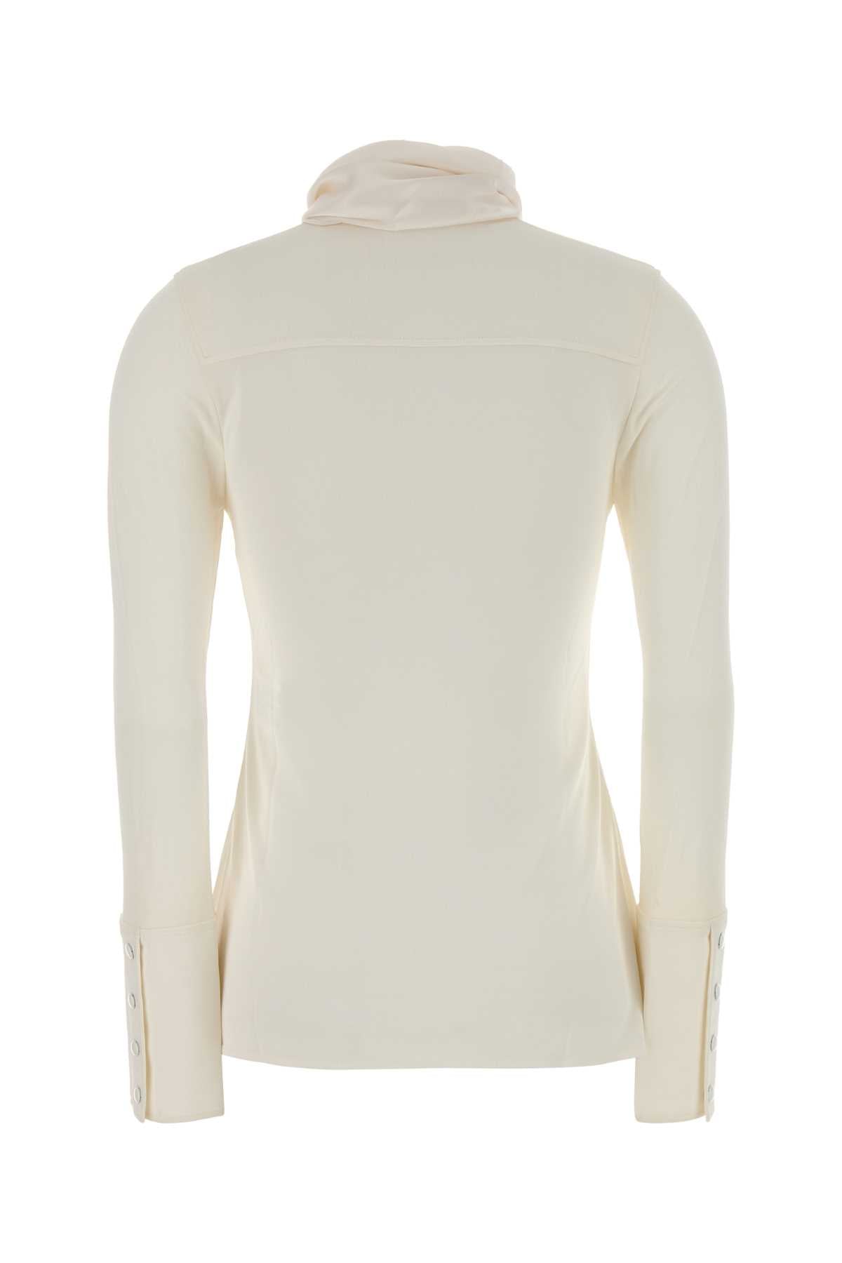 SATIN SCARF COLLAR JERSEY SHIRT SHIRTS