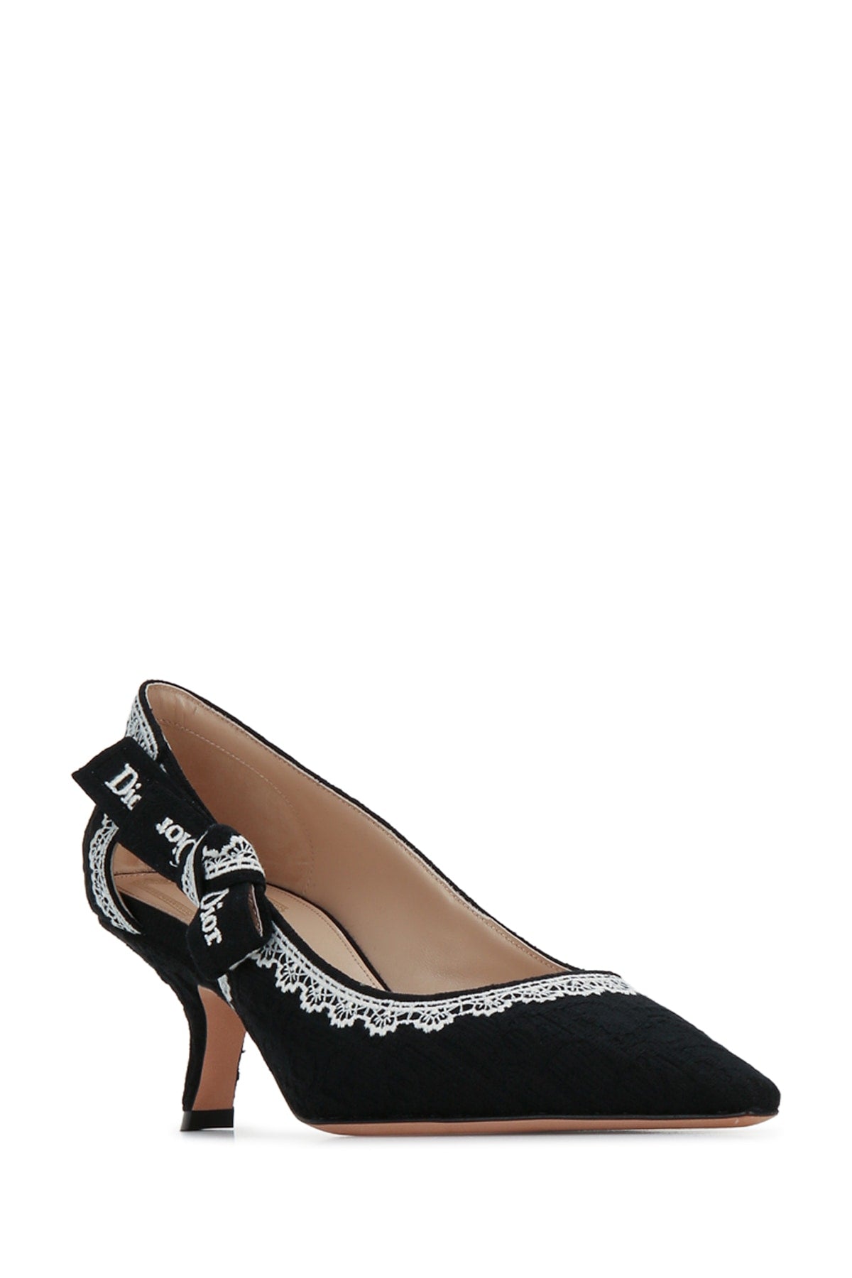 JADIOR OBLIQUE MERLETTI NERO BIANCO PUMPS