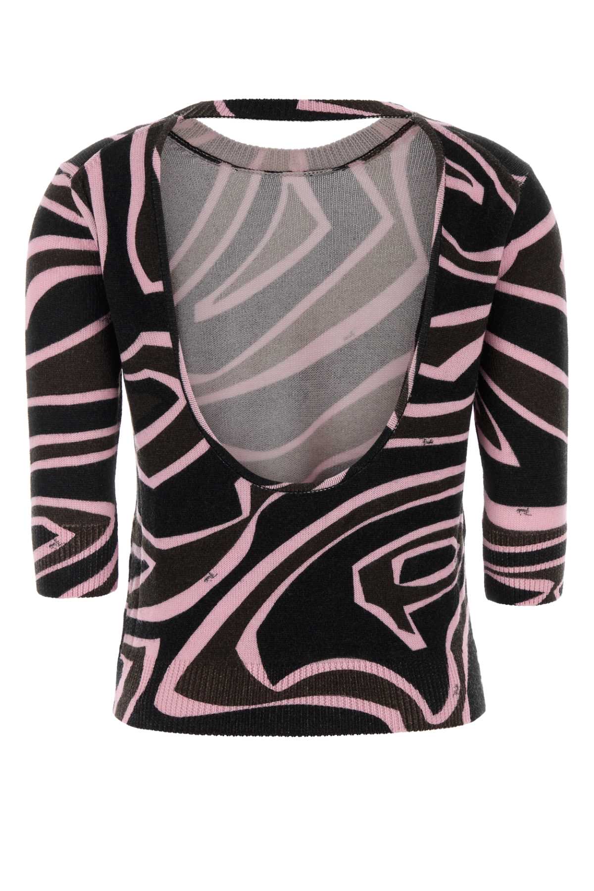 3/4 SLEEVE TOP - PRINTED - PRINTED WOOL KNITWEARS