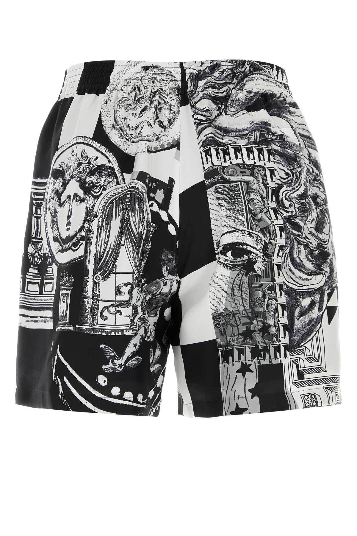 SHORTS SILK TWILL PRINT MEDUSA COLLAGE SHORTS