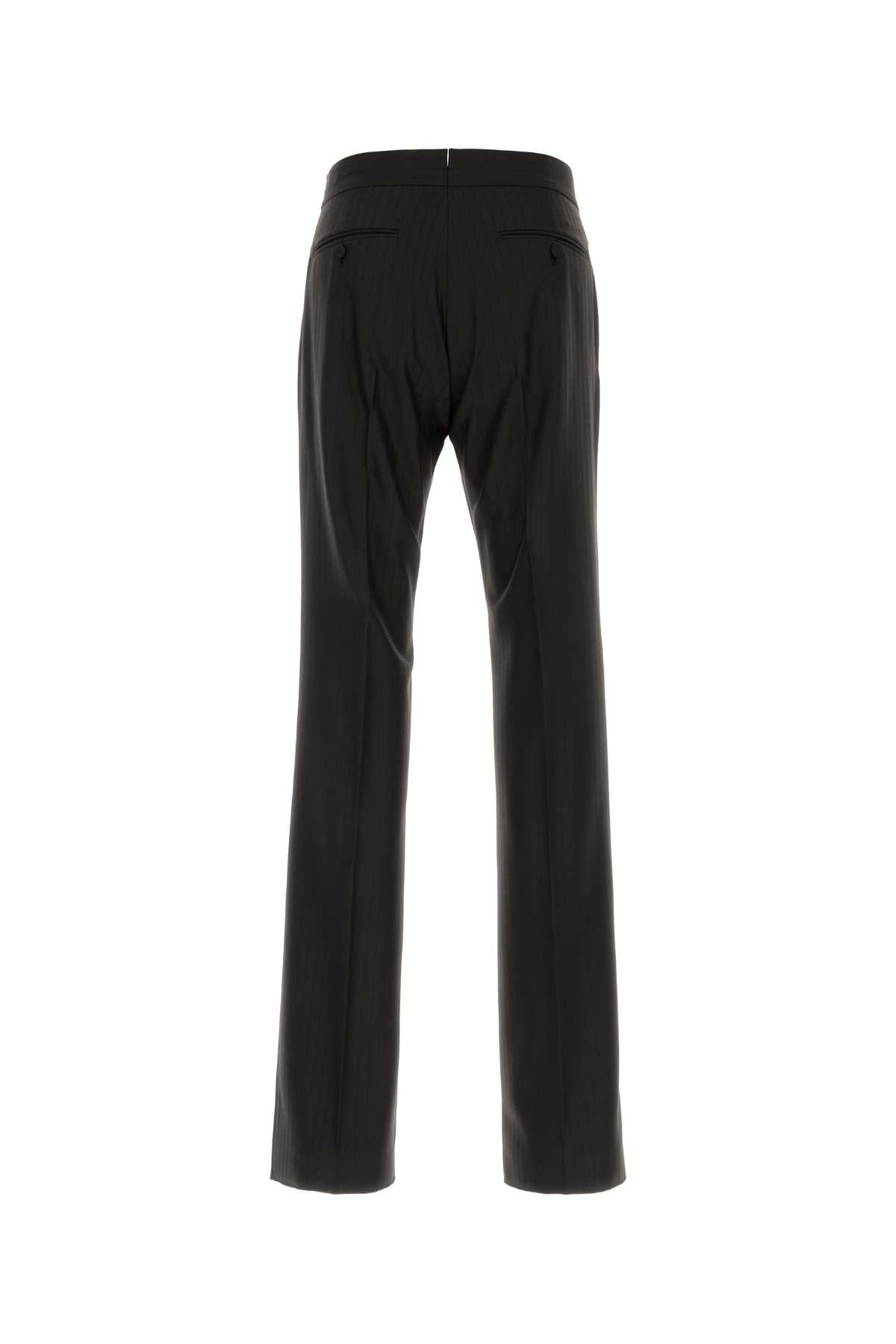 BROKEN TWILL SATIN STRIPE FLAT FRONT STRAIGHT PANT PANTS