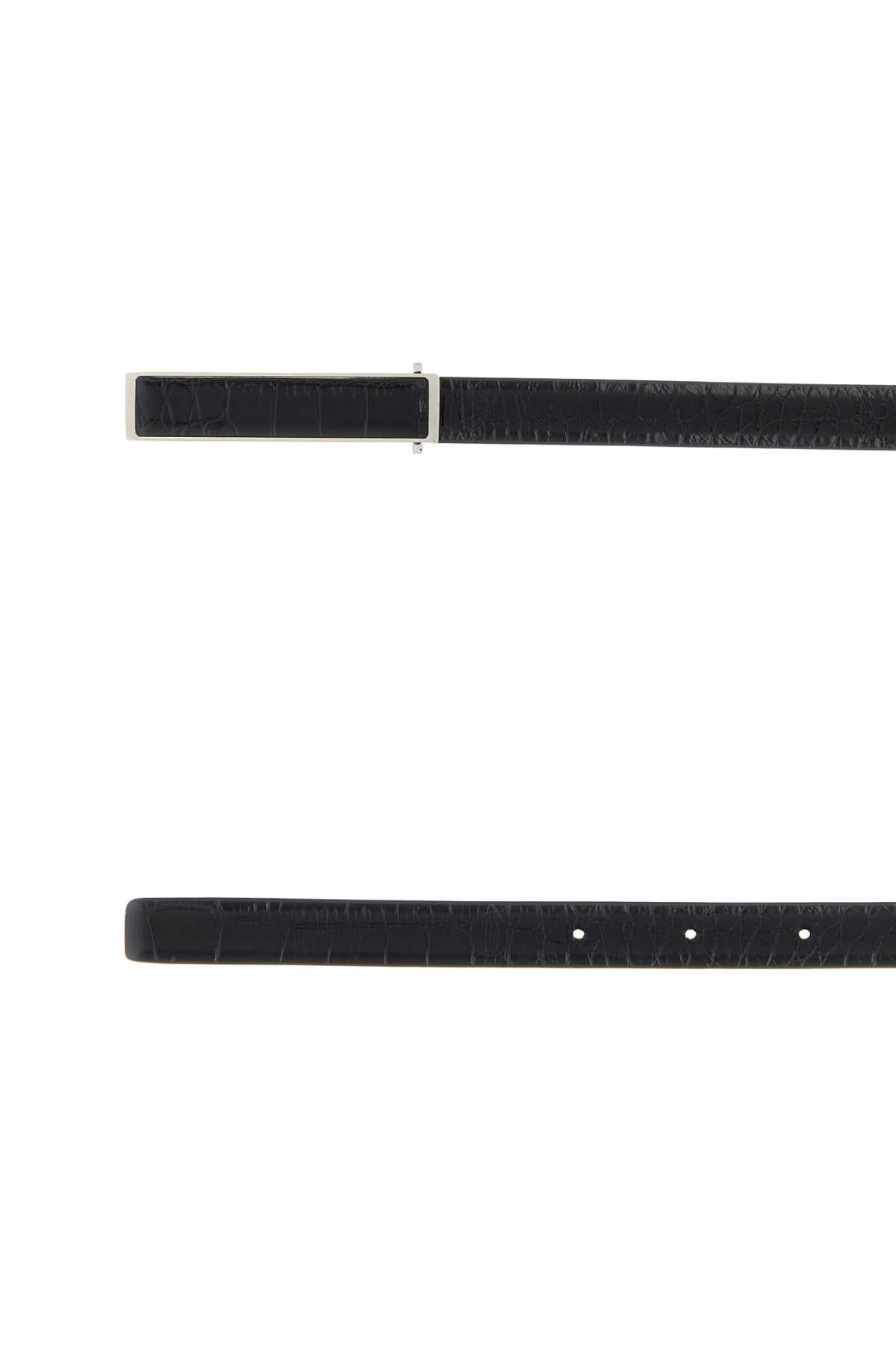 TUMBLED SOFT PRINTED CROC LEATHER INSERT BELT 15 M BELT