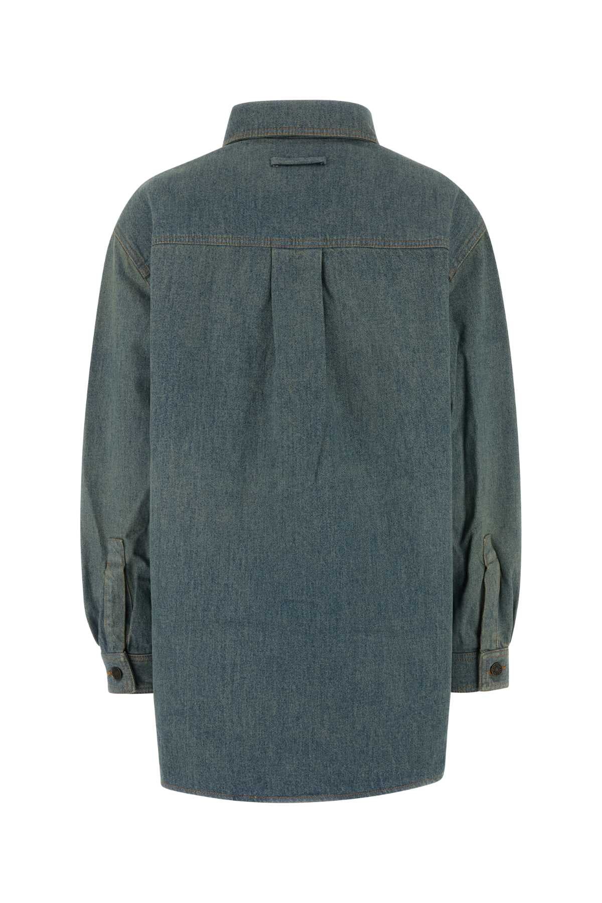 FACE PRINT OVERSIZED DENIM SHIRT SHIRTS