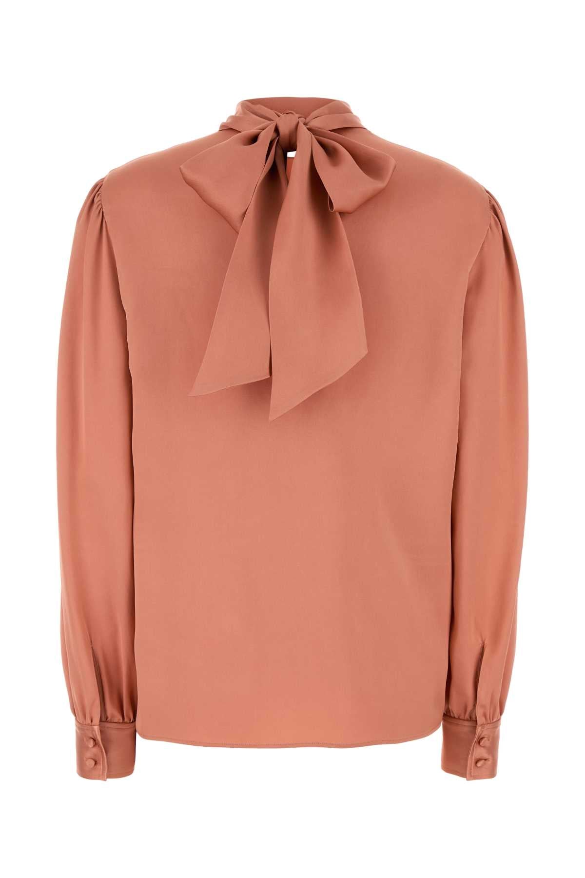 FLUID DOUBLE SILK SATIN LONG SLEEV TOPS