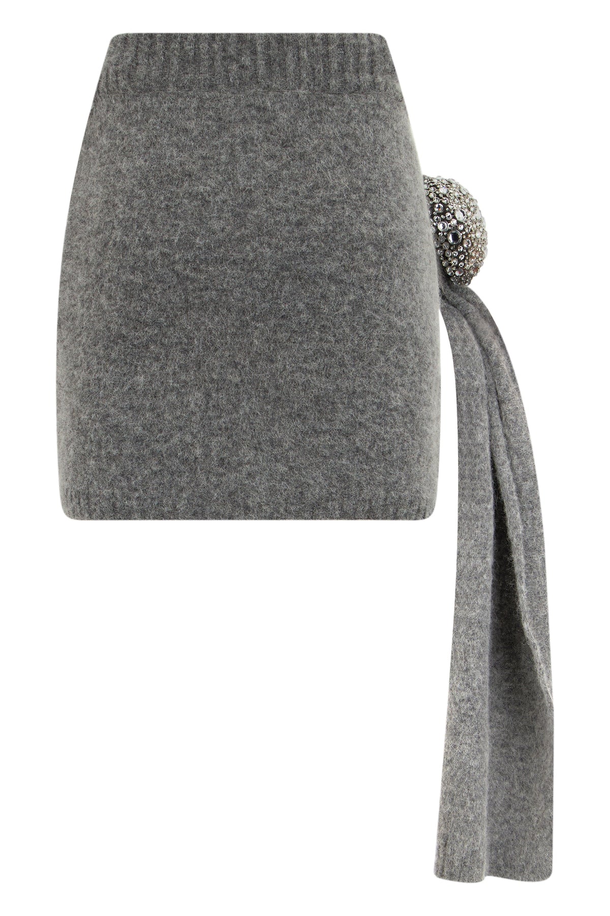 Asymmetrical short skirt in wool RTW