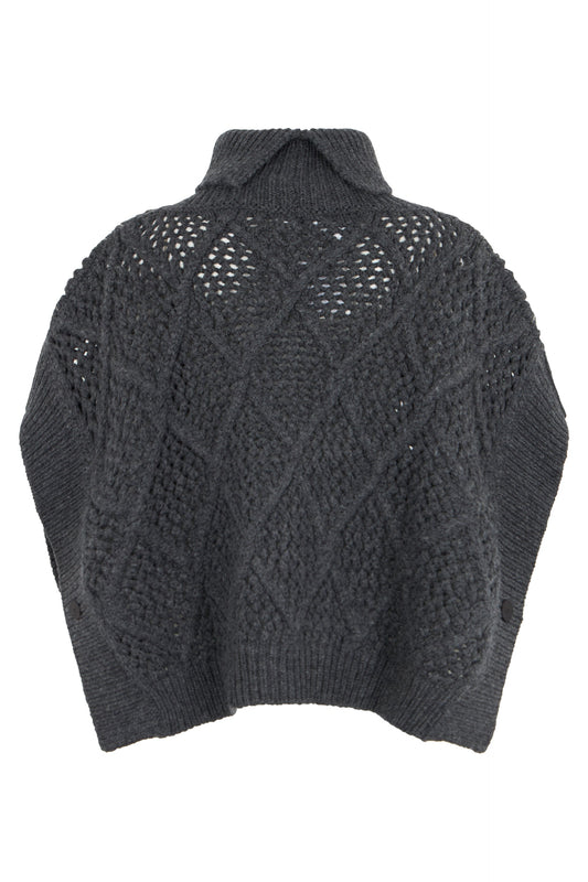 Lacy knit poncho RTW