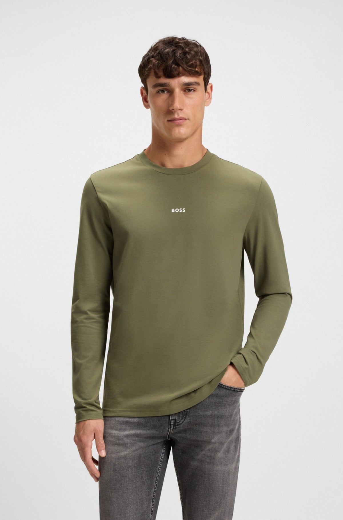 Long-sleeve shirt in elastic cotton RTW