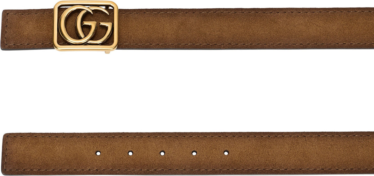 Reversible Belt Double G in Leather and Suede ACC