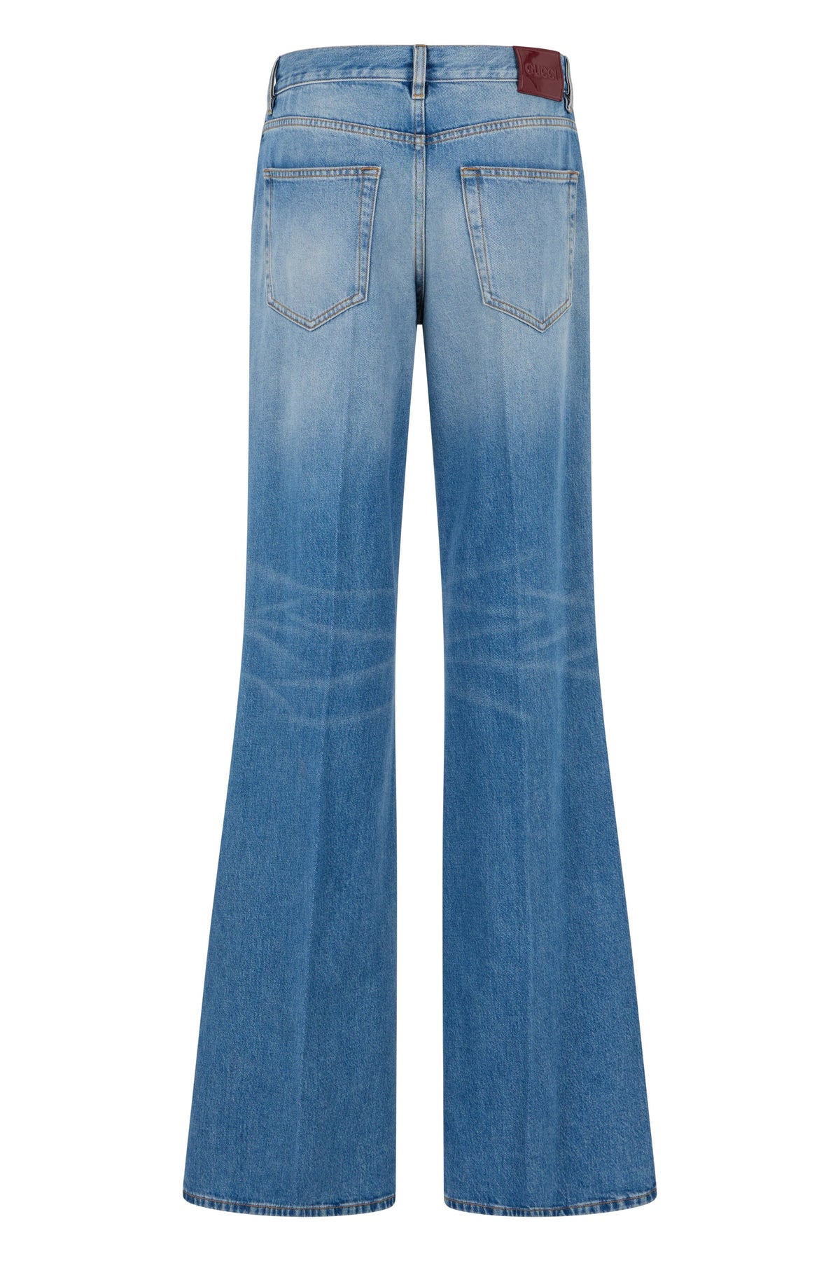 Flare jeans in denim cotton lightened effect RTW