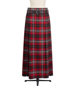 GONNA LUNGA CHECK ROSSO SKIRTS