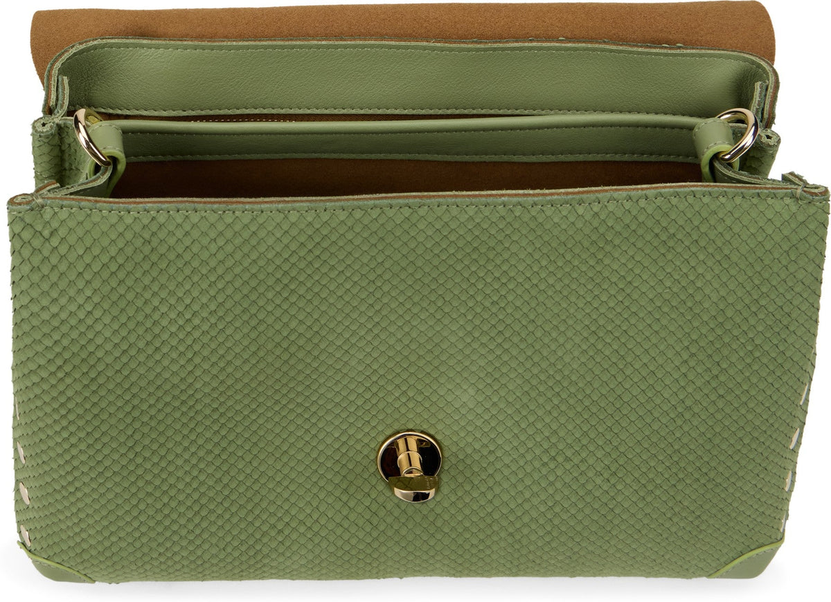 Postina bag small in green amoretto leather BAGS