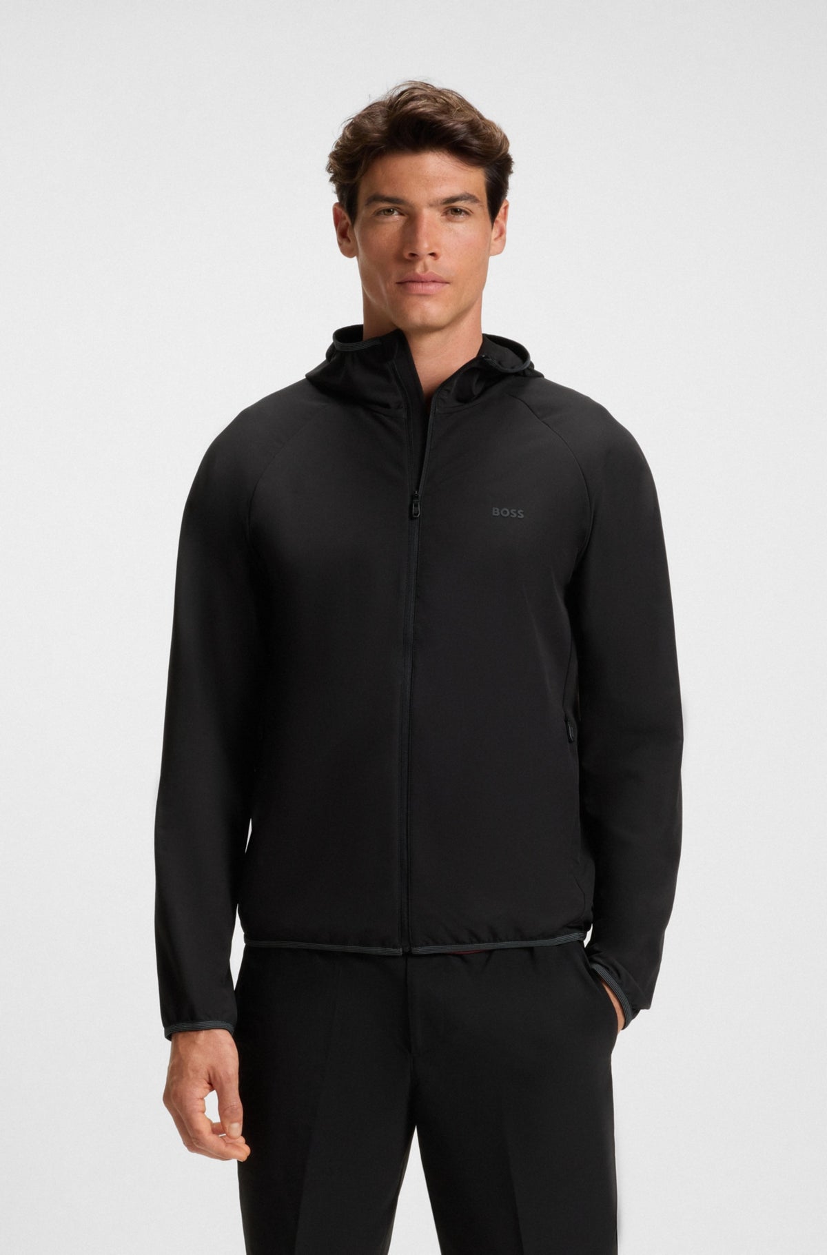 Waterproof jacket in technical fabric with zip RTW