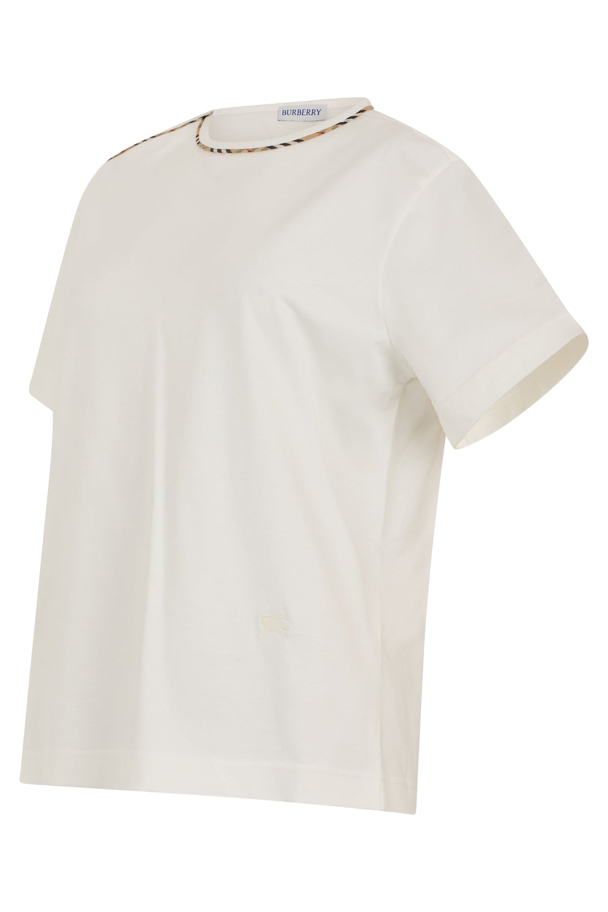 Burberry Short sleeve T-shirt with tartan trim