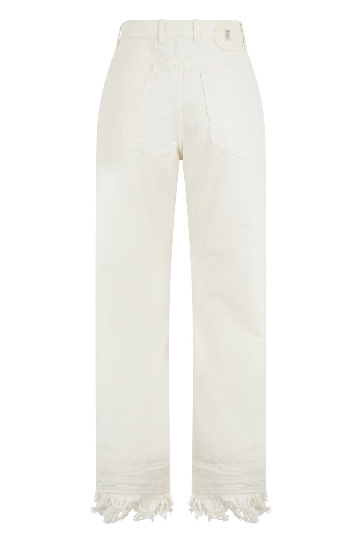 Straight jeans in cotton with fringes RTW