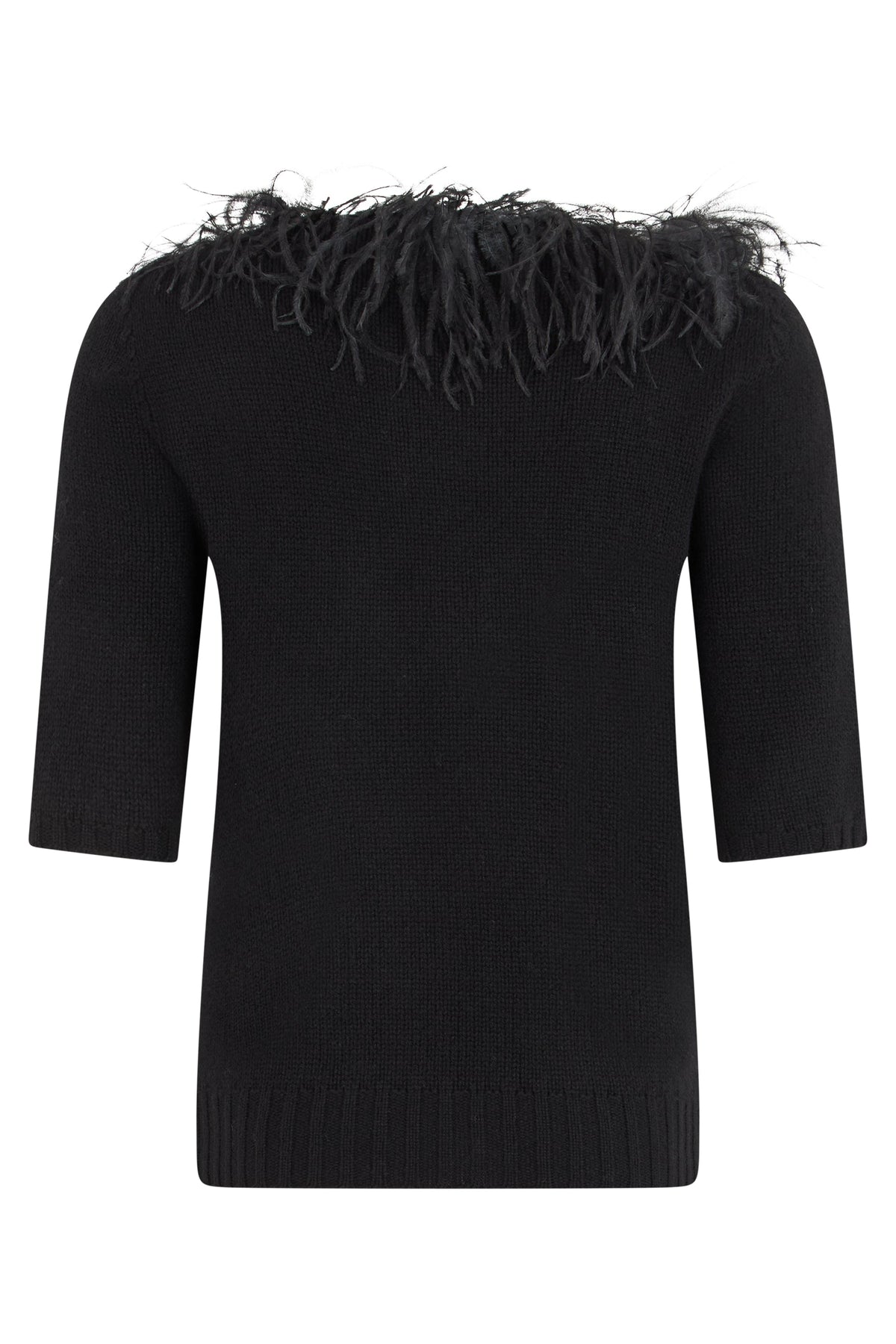 Cashmere blend pullover with feathers RTW