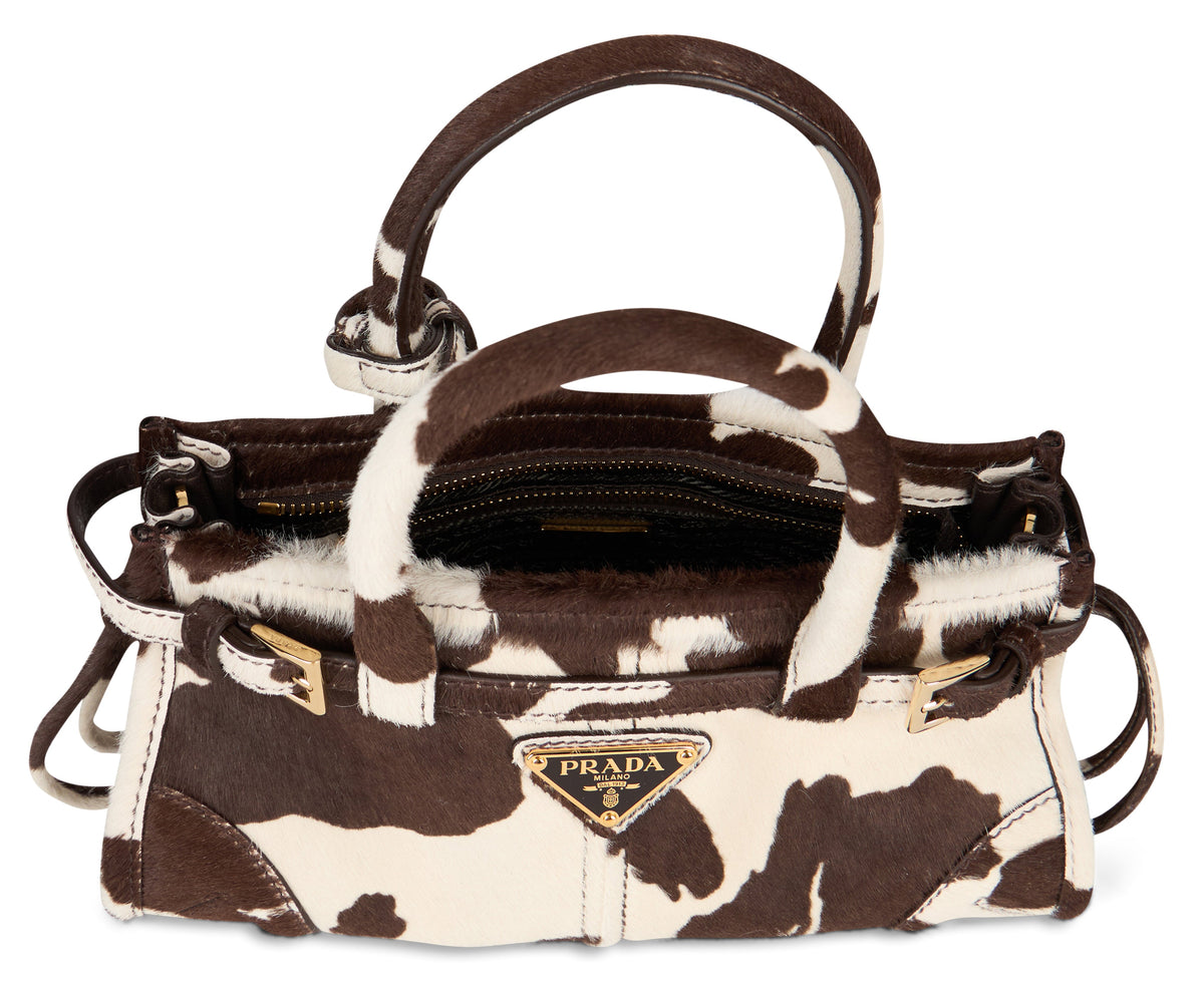 Prada Bonnie mini handbag in printed leather BAGS