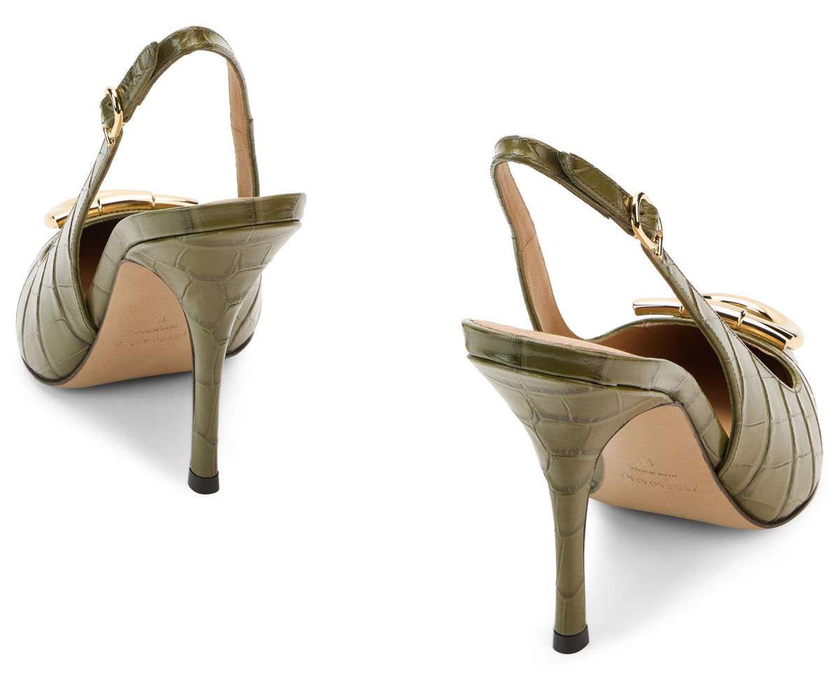 Slingback in leather RTW