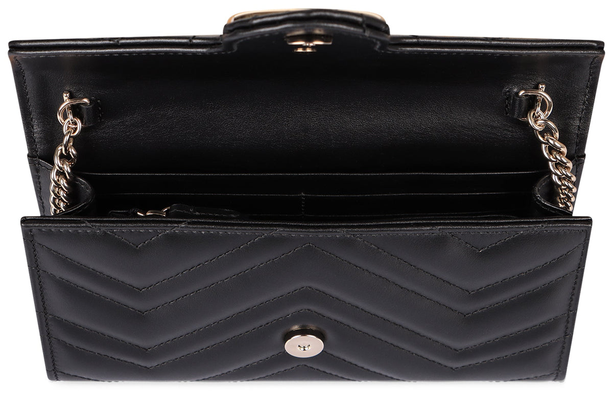 Gucci GG Marmont leather wallet on chain