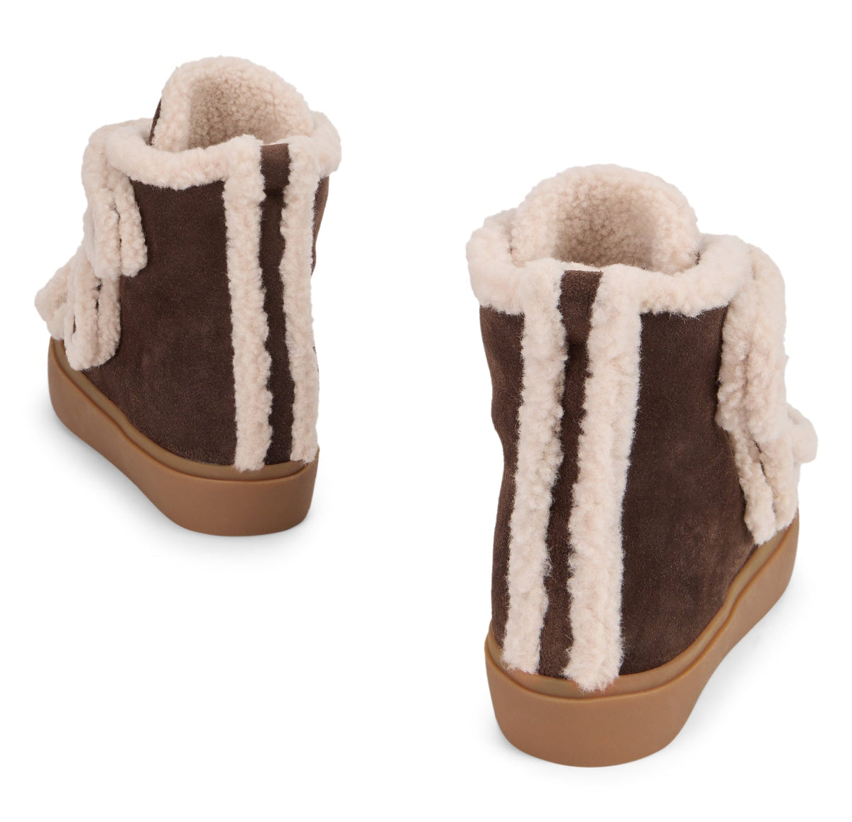 Ankle boot in suede with fur inserts SHOES
