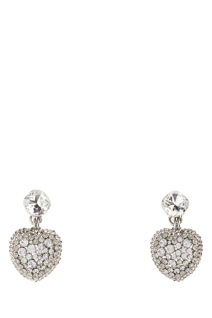 CRYSTAL EARRINGS WITH PENDANT HEART EARRINGS