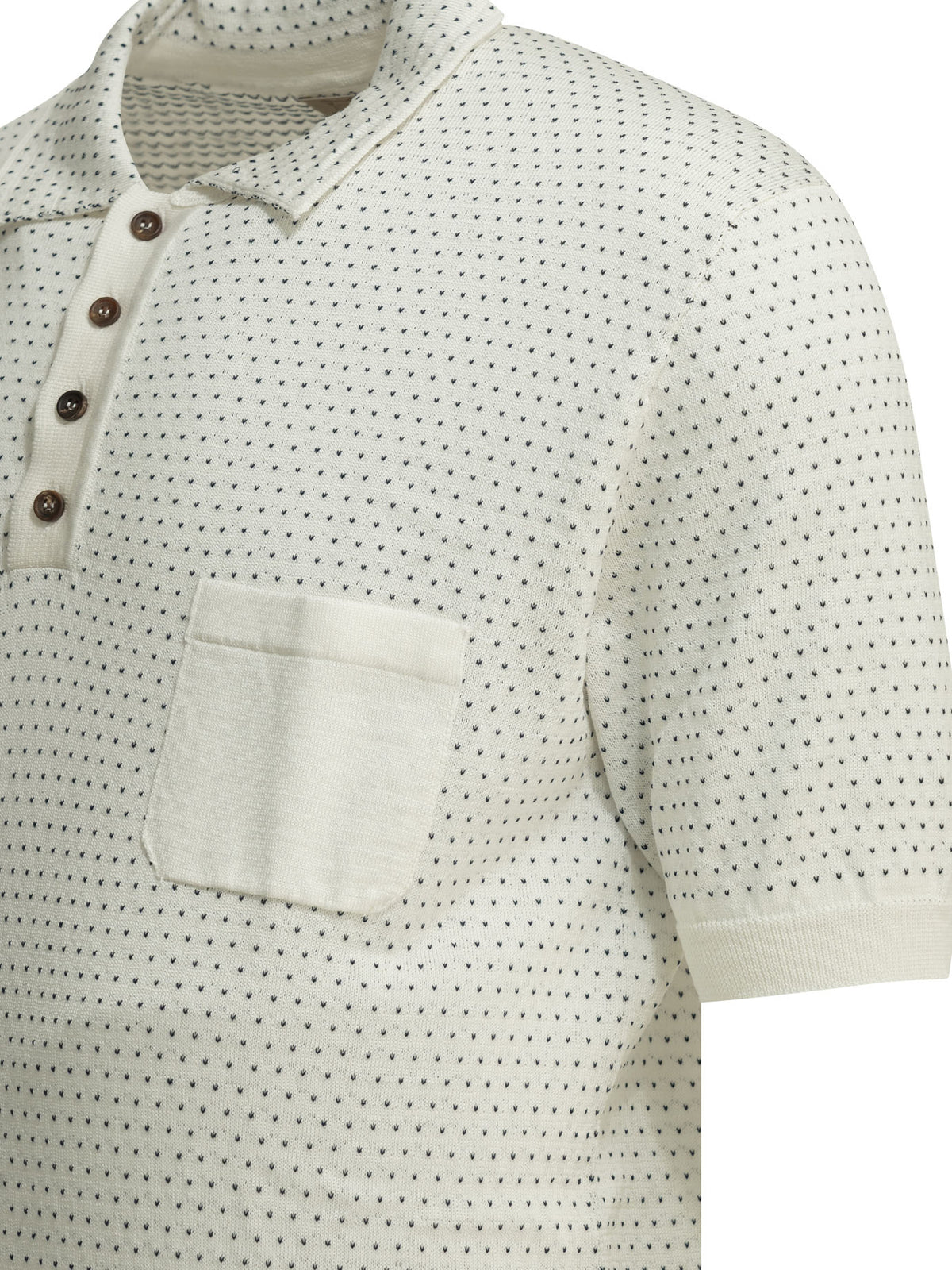 Textured knit polo shirt buttons Polo shirts