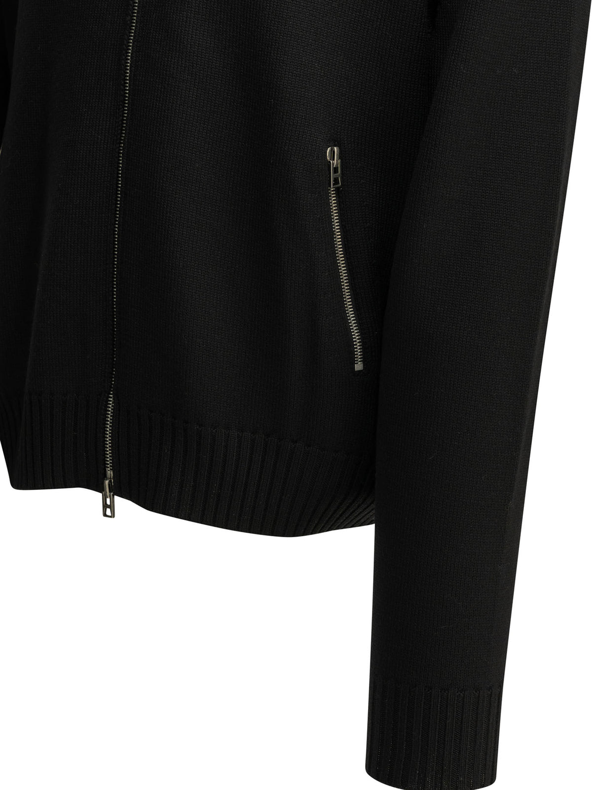 Wool Sweater with a Zipper Knitwear