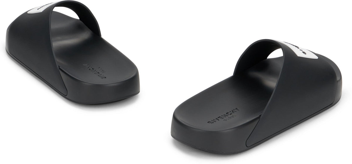 Rubber Slide Sandals with Logo SHOES