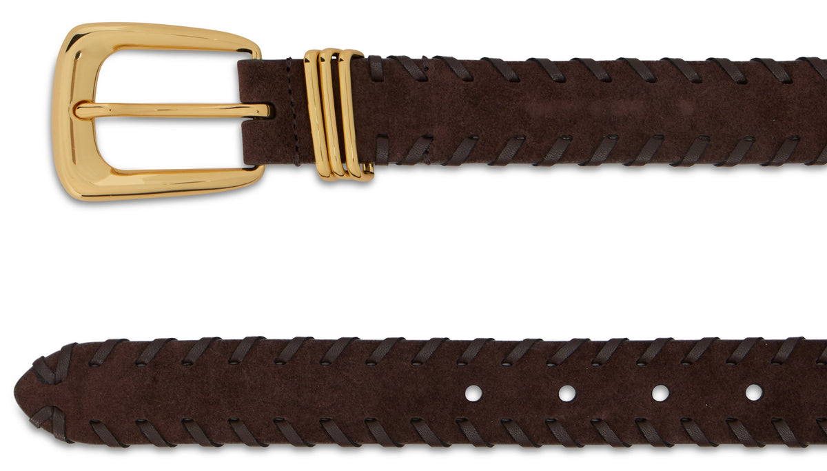 Leather belt with buckle ACC
