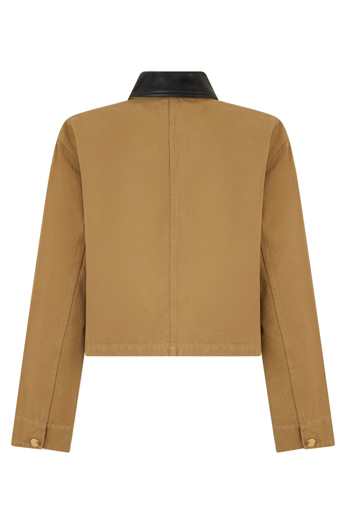 Short beige jacket with dark elegant collar RTW