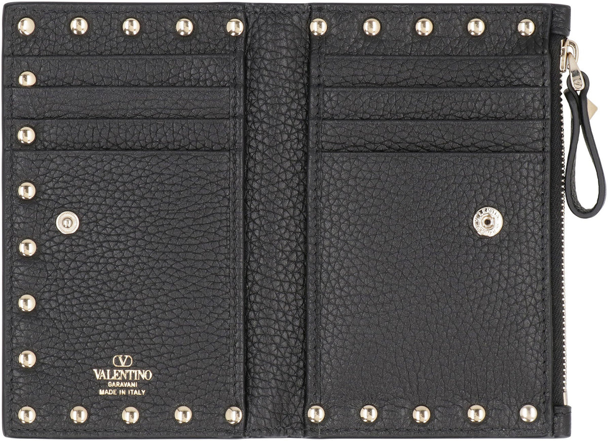 Valentino Garavani Rockstud leather card holder