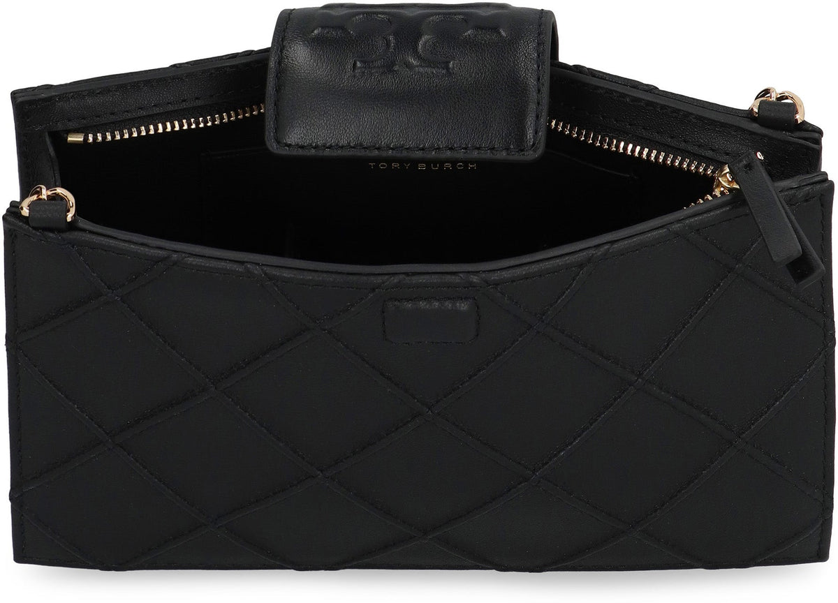 Tory Burch Fleming Leather wallet on chain