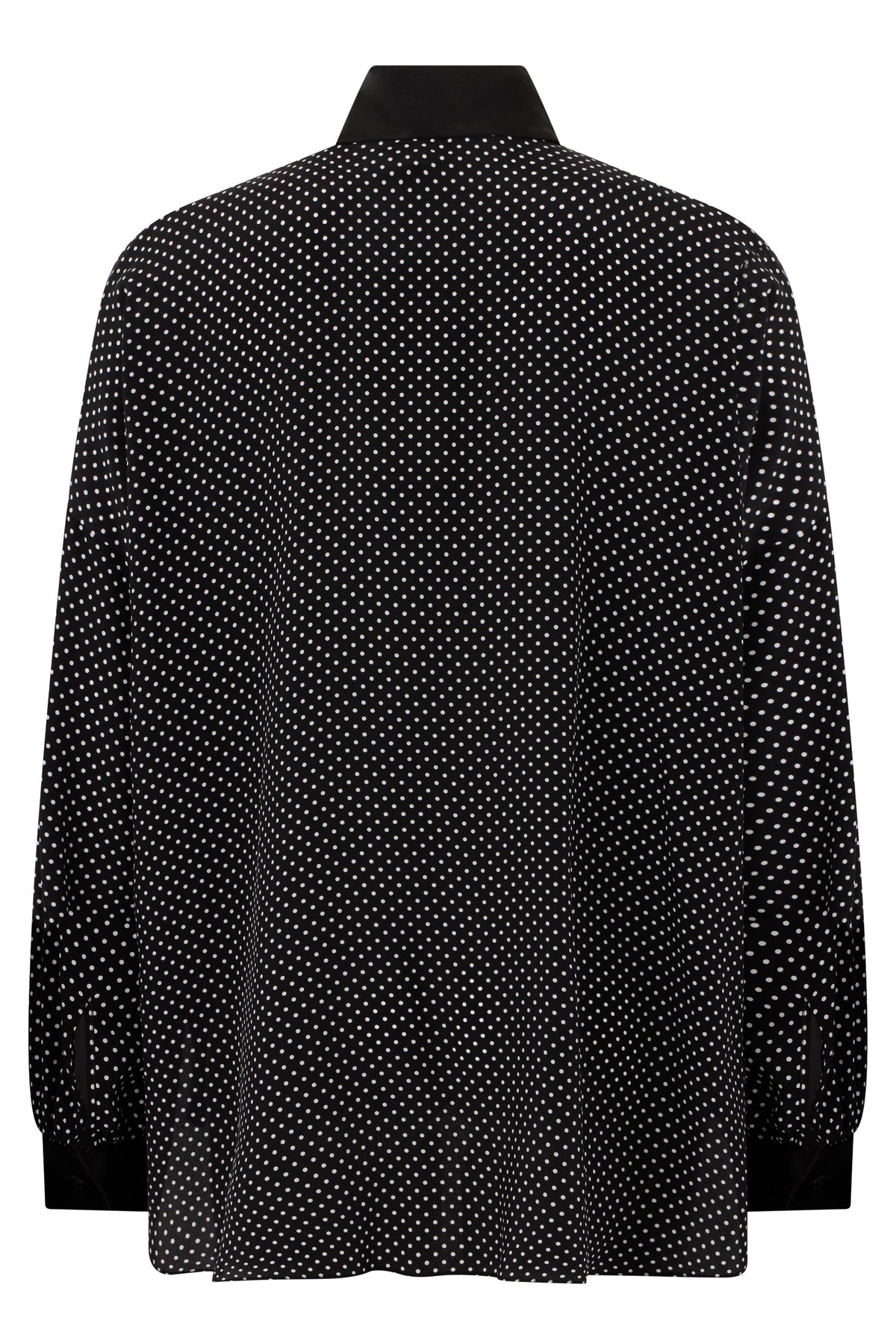 Blouse in crêpe de chine silk with polka dots RTW