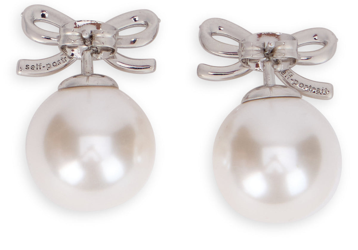Self-Portrait Button earrings with crystals