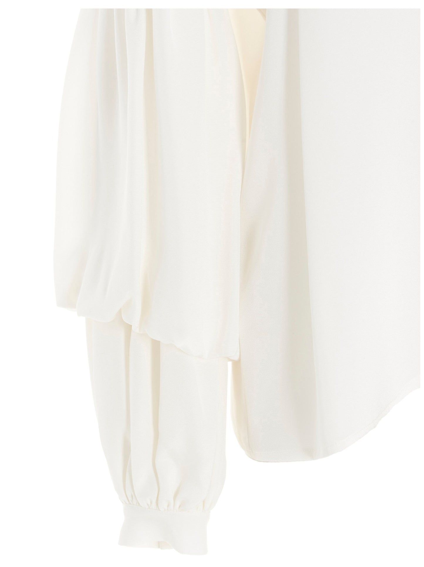 Puff-sleeve silk shirt Shirt, blouse