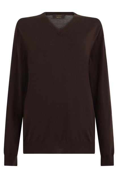 Virgin wool sweater with V-neck RTW