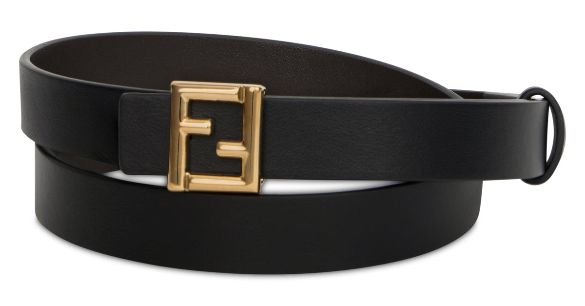 Leather belt with logo ACC